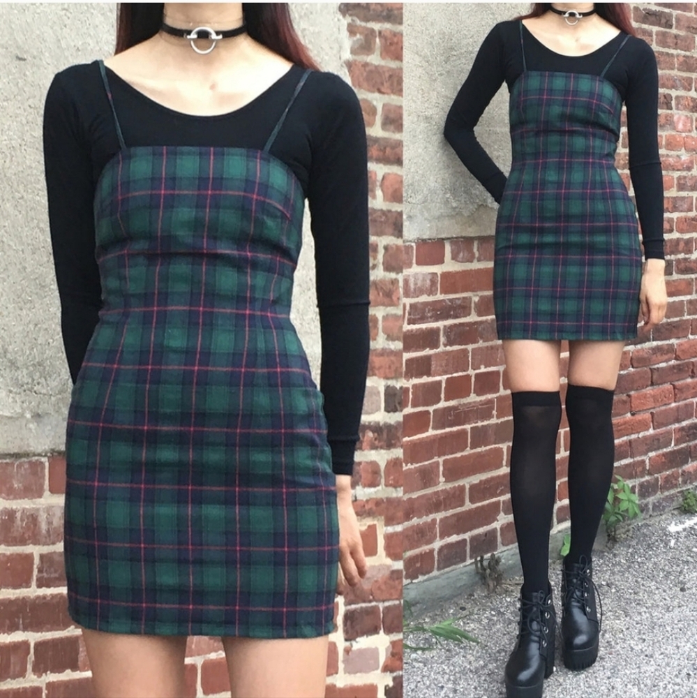 Urban Outfitters Plaid Spaghetti Strap Dress